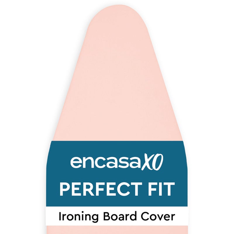 Encasa XO Ironing Board Cover and Pad 54"x15" - 4mm Felt Large Iron Board Cover with Padding - Heat Resistant, Stain-Safe Dye, Non Slip Elastic Bungee Cord Tightening Iron Table Cover Powder Pink - Image 1